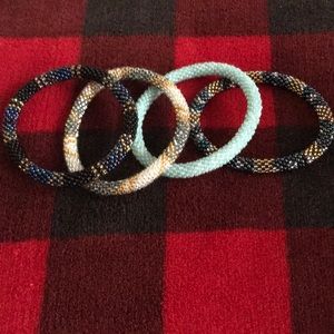 4 Glass Beaded Bracelets